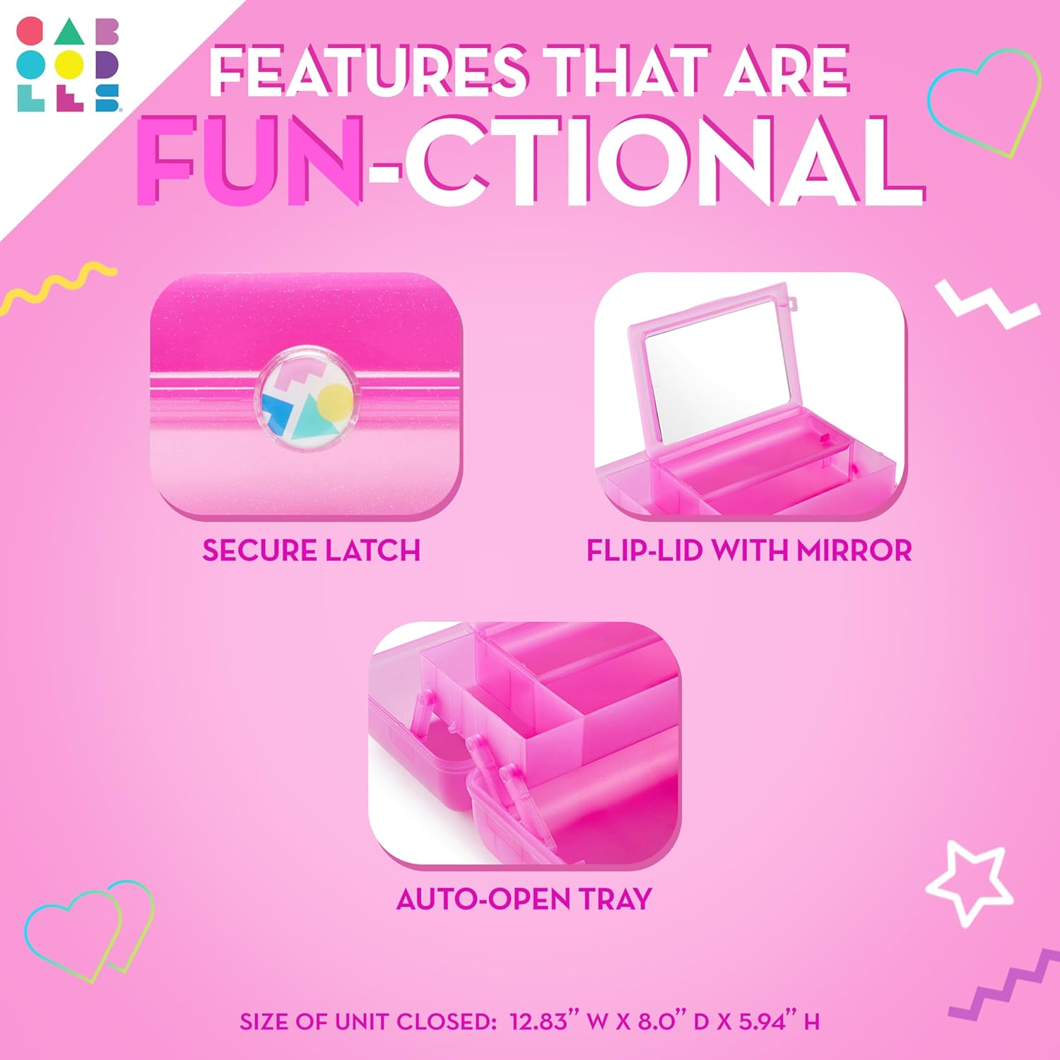 Caboodles On-The- Go Girl, Bubblegum Marble, 13.38X8.88X6.5 Inch (Pack of 1) image number 2