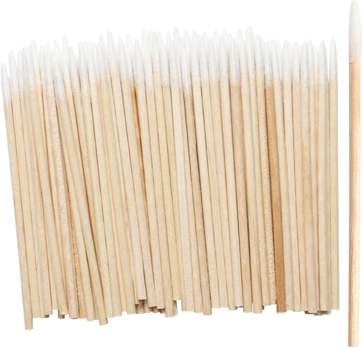 300 Pieces Wooden Handle Cotton Swab Tattoo Permanent Supplies Tipped Applicator Cotton Swabs Makeup Cosmetic Assistant Sticks for Eyebrow Tattoo Makeup Cotton Sticks Wood Sticks image number 2