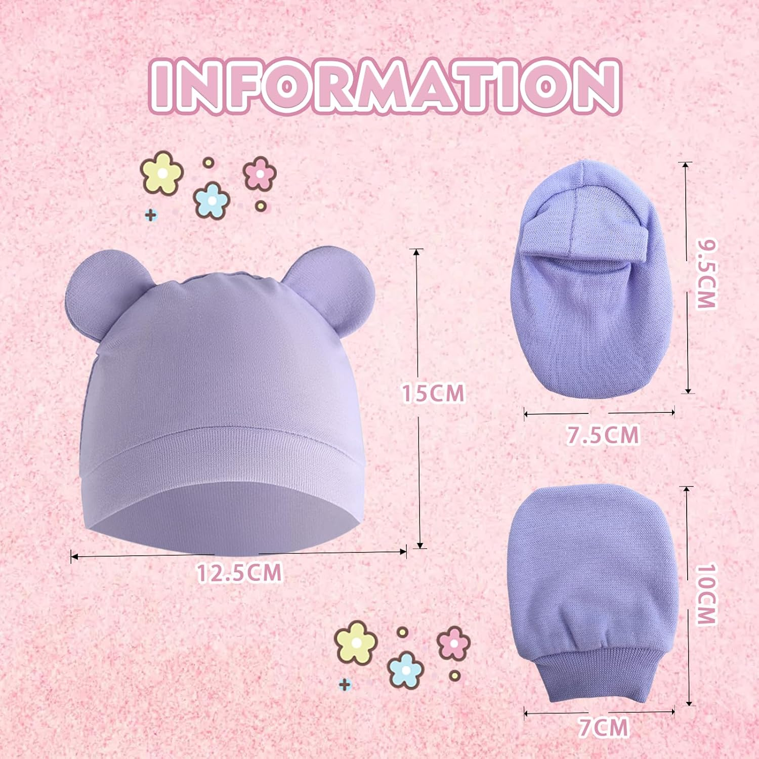 3-Set Soft Cotton Baby Beanie Hat Stretchable, Comfortable and Breathable Knit Cap for Newborn Boys, Seasons &ndash; Baby Gear, Baby Boy Hat image number 6