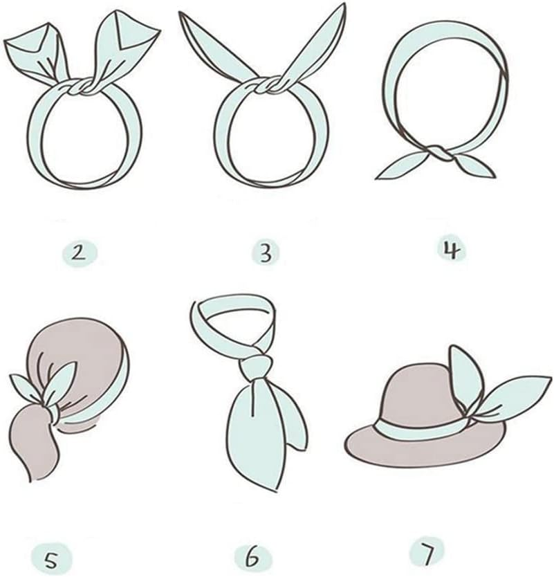 SHTGOI Bendable Headbands Vintage Headband Twist Bow Wired Headbands Iron Wire Rabbit Ears Headband Bow Hair Band Hair Accessories for Women Girls image number 5