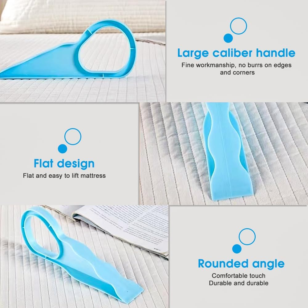 Living Today 2PK Extra Large Mattress Lifter, Bed Maker & Mattress Lifter Tool - Blue Plastic - Queen Size - Firm - Easy Sheet Changing & Back Strain Relief image number 2