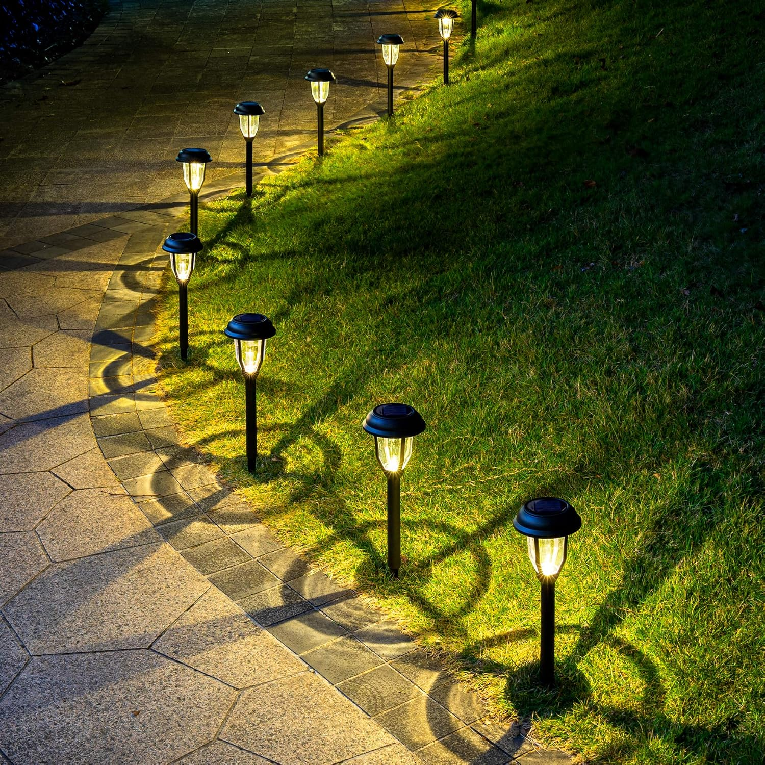 8 Pack Solar Lights Outdoor - Waterproof Solar Garden Lights for Patio, Yard, Walkway, Lawn image number 3