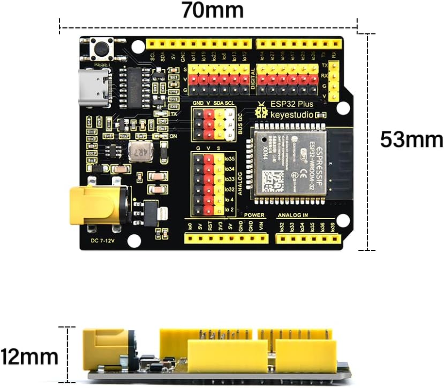 KEYESTUDIO ESP32 plus Development Board with USB Cable, Support Wifi and Bluetooth, Compatible with Arduino image number 3