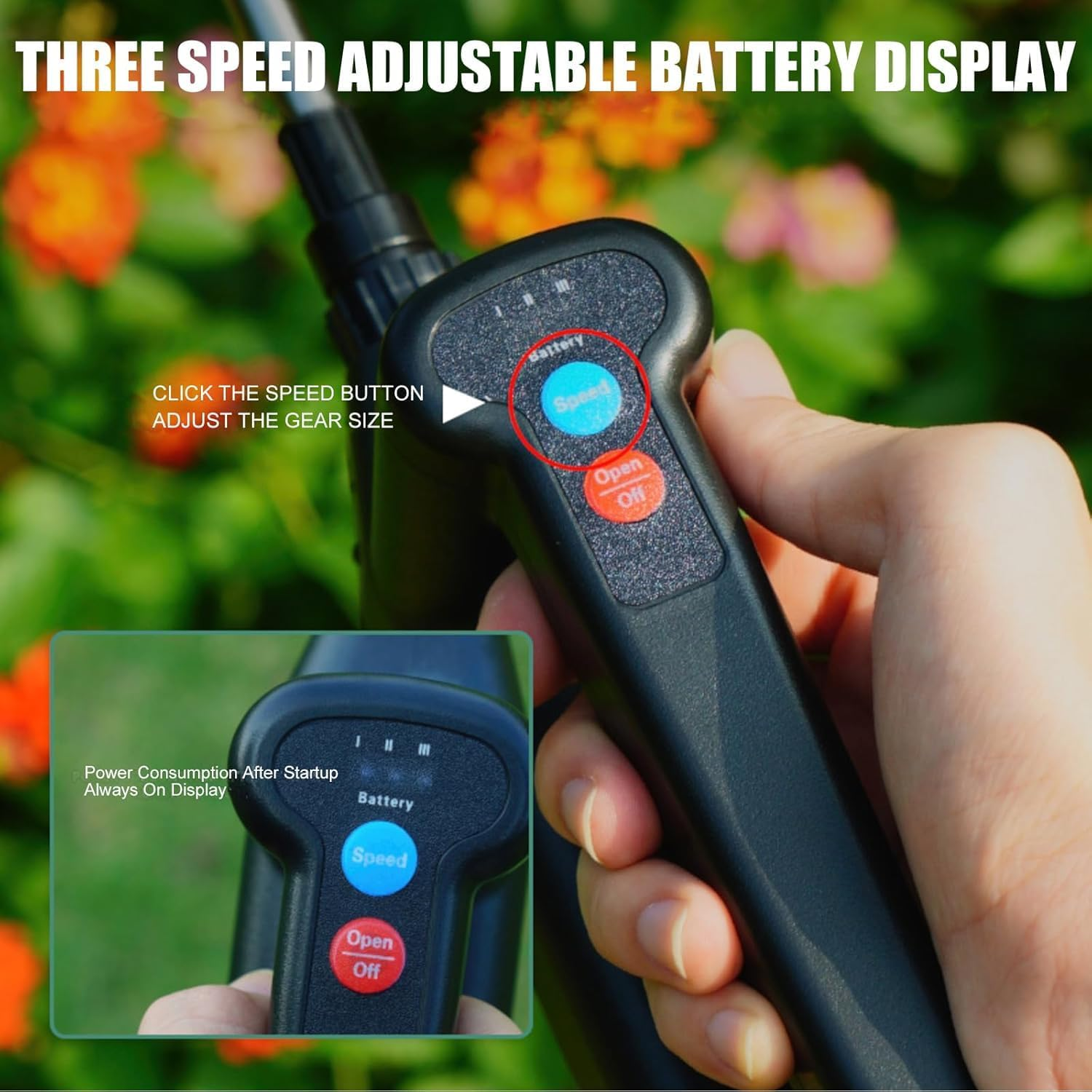 Electric Plant Sprayer, Battery Powered Sprayer, Portable Multi-Purpose Garden with 5 M,Retractable Wand and 4 Nozzles for Garden,Terrace,Car Wash, Lawn and Weeds (4 Nozzle) image number 4