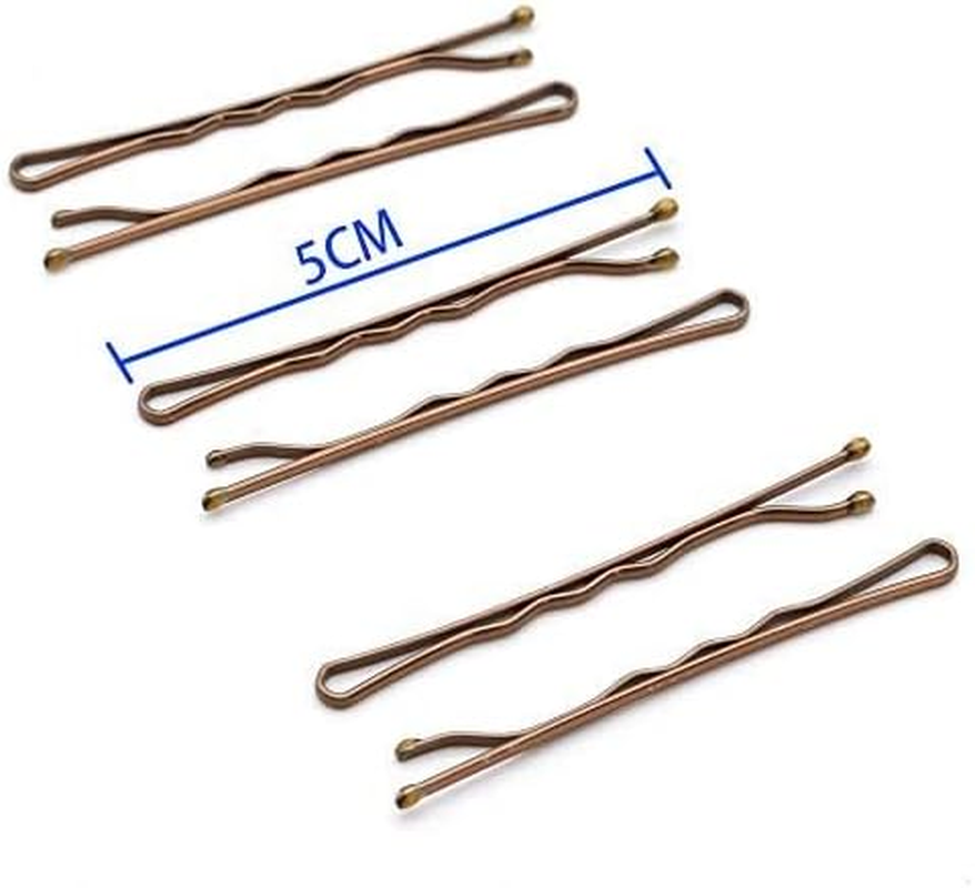 Dofash 60 Pieces Metal 5 Cm / 2 Inches Wavy Bobby Pins Hair Clips Handles Hair Accessories for Women (Brown)