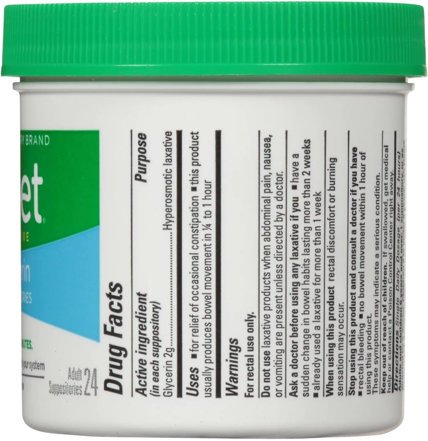Fleet Suppos Adult Size 24S Adult Glycerin Suppository Laxatives image number 4