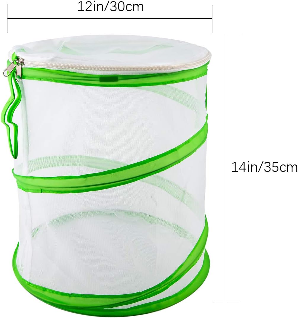 Luter Insect and Butterfly Habitat Cage Pop up Design Collapsible Insect Mesh Cage for Science Education 12&times;14 Inch