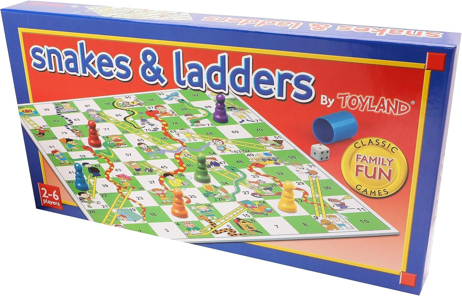 Toyland&reg; 9 Piece Snakes & Ladders Game with Foldable Board & Storage Box - Traditional Family Board Games - Ages 3+ image number 4