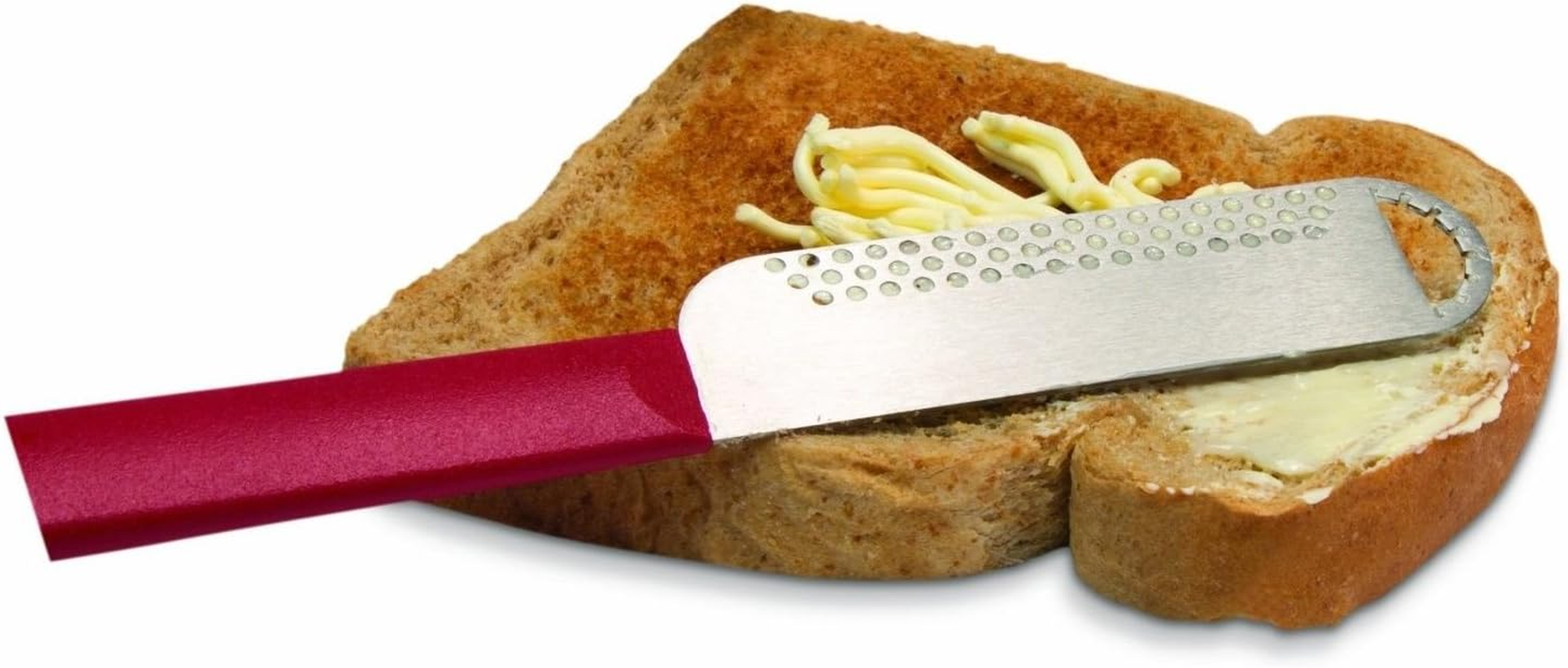 Microplane Butter Blade Knife - Versatile Butter Spreader with Precision Blade for Effortless Spreading, Clean Slicing, and Decorative Butter Curls, Ergonomic Handle for Comfortable Grip - Red image number 1