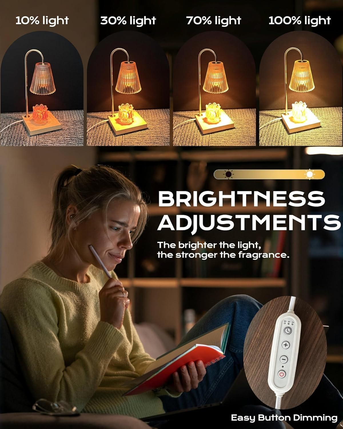 Candle Warmer Lamp with Timer - Perfect Home Decor for Mom and Women'S Day | Wax Melt Warmer for Birthday and Housewarming Gifts | Mothers Day Gift image number 2