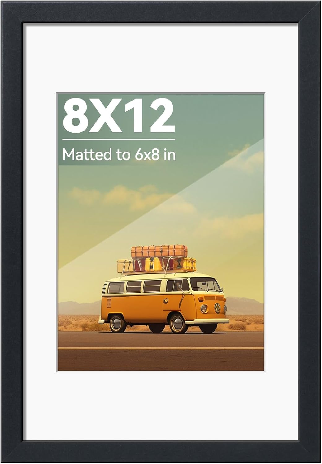 Happyhapi 12X18 Poster Frame, Black Picture Frame for 11X17 (With Mat) or 12X18 (Without Mat), Vertical and Horizontal Wall Mount Large Picture Frame for Photos, Posters and Art Prints, 1 Pack