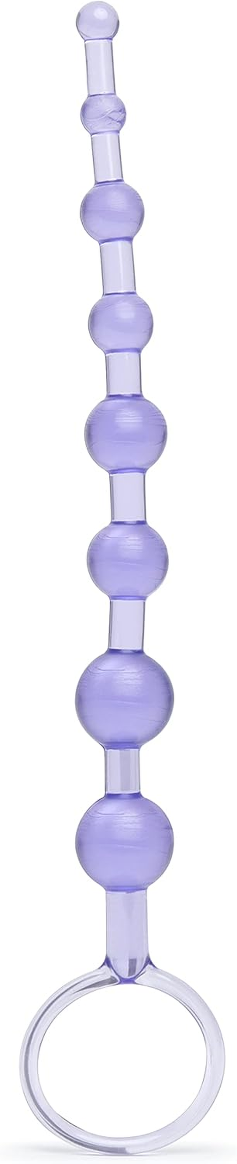 Lovehoney Blue Anal Beads String with Finger Loop - Smooth and Flexible PVC - Beginner Friendly - Graduated Sizes - 6 Inch