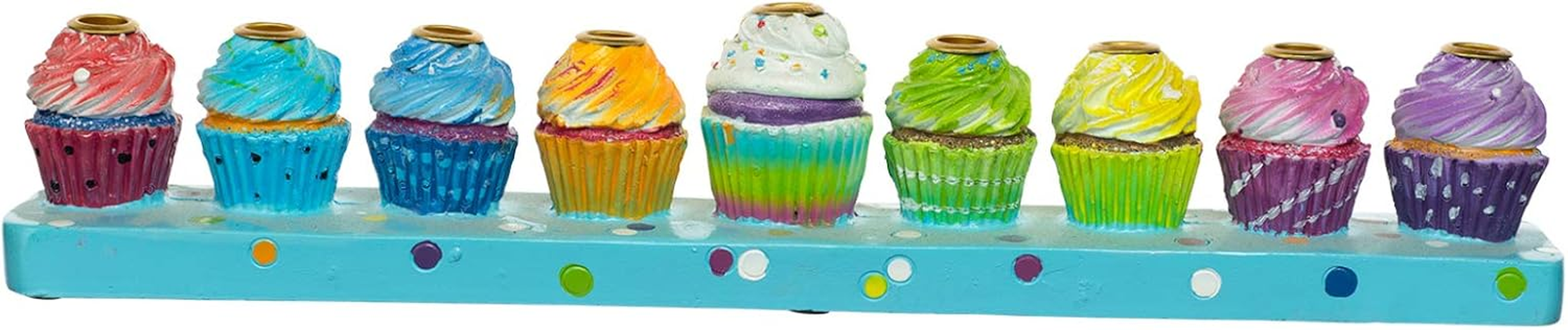 Rite Lite Hand Painted Resin Cupcakes Menorah