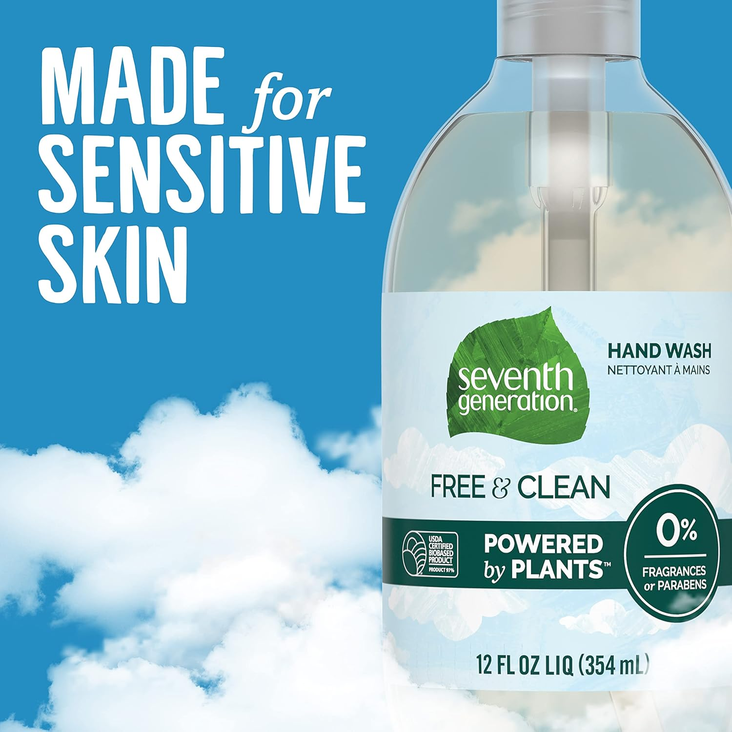 Seventh Generation Hand Wash, Free & Clean Unscented Hand Soap, 12Oz image number 5