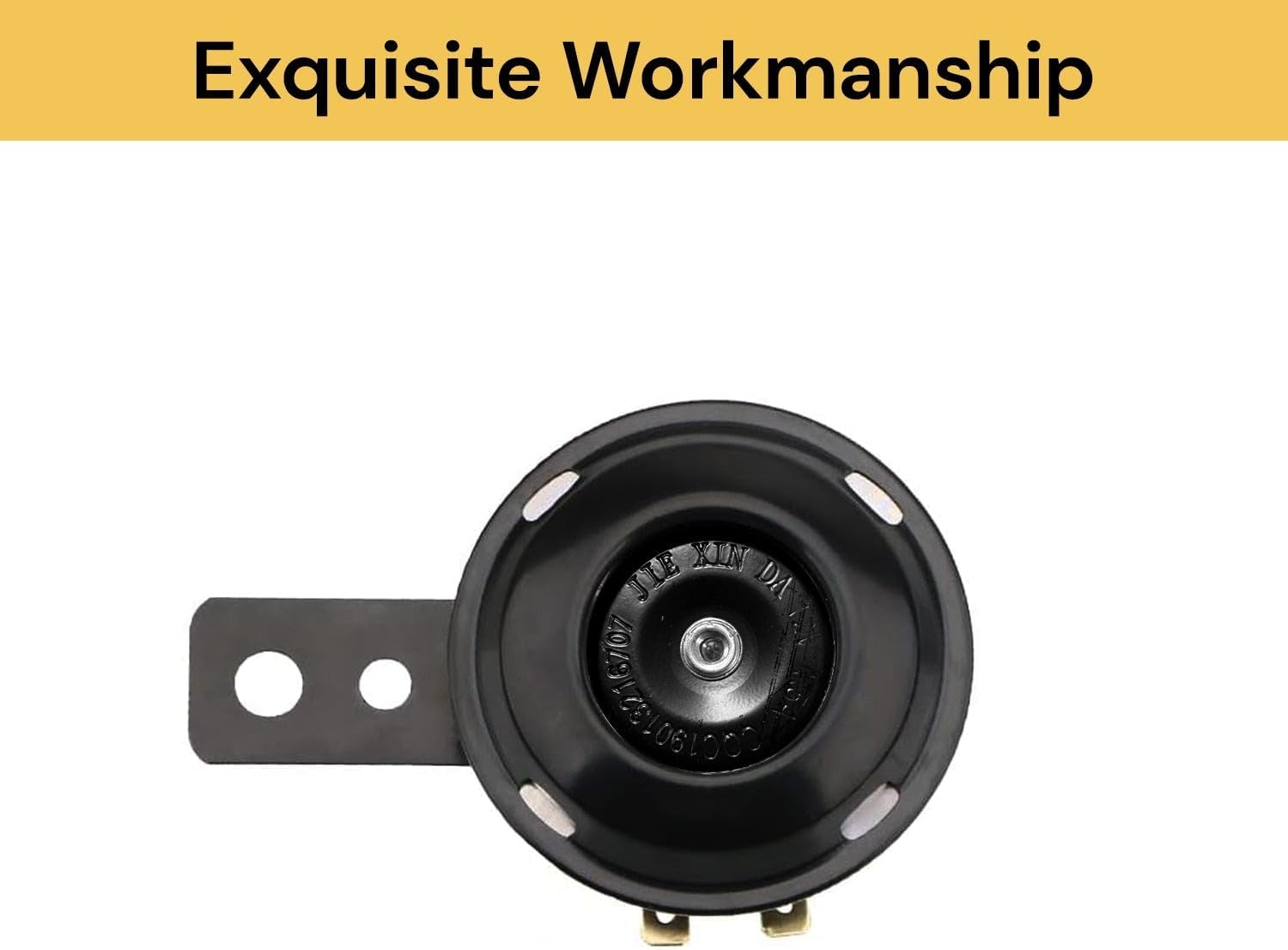 EZONEDEAL Universal Motorcycle Horn Waterproof round Loud 12V 1.5A 105Db Small Electric round Powersports Horns for Motorcycle ATV Scooter UTV Dirt Bike Ebike - Black image number 4