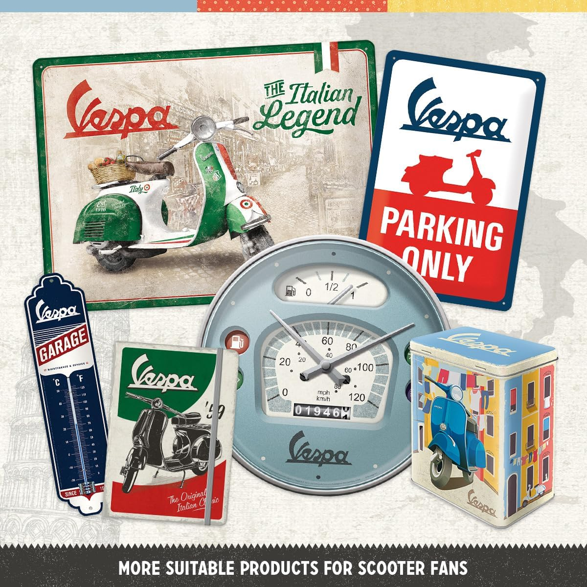 Nostalgic-Art Vespa-The Italian Classic-Gift Idea for Scooter Fans, Metal, Vintage Design, 1.3 L image number 5