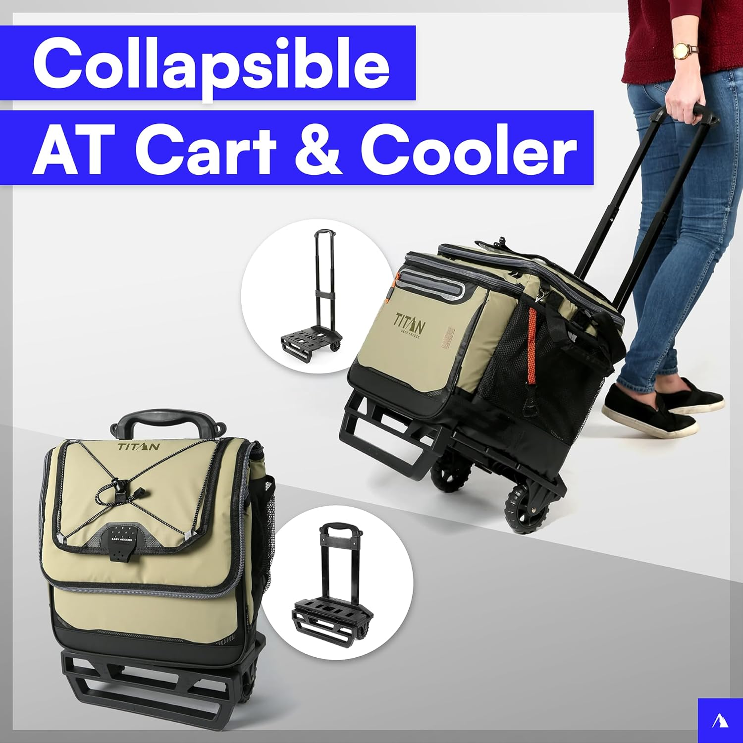 Arctic Zone Titan Deep Freeze 60 (50+10) Can Collapsible Rolling Cooler with Wheels and All-Terrain Cart image number 1