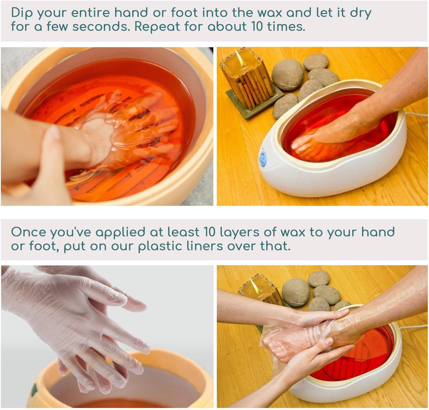 Paraffin Bath Liners, Segbeauty 200 Count Plastic Socks and Gloves Pro Cozies Liners for Hand & Foot Paraffin Bath Wax Therapy Bags Small image number 3