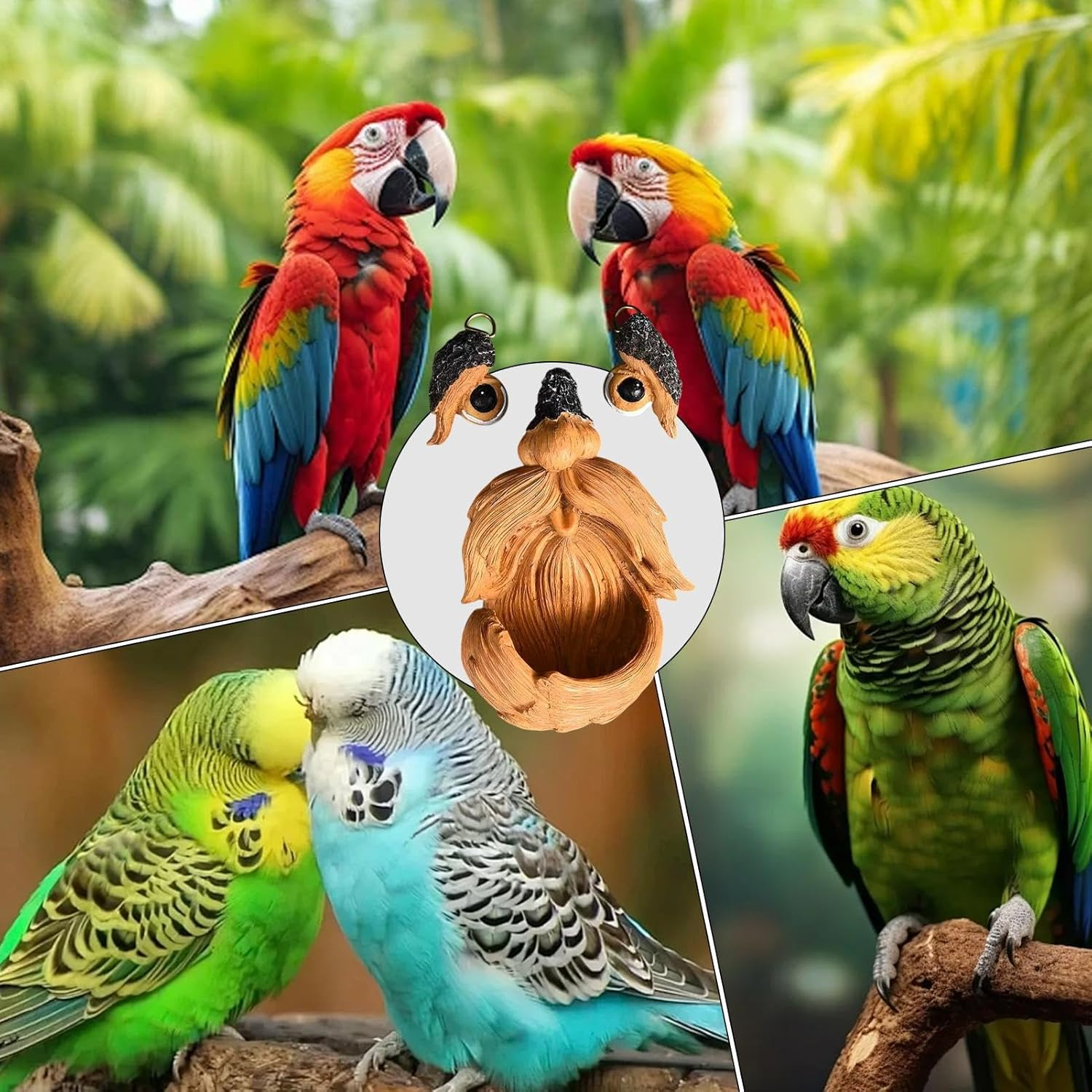 Outdoor Tree Bird Feeder, Tree Face Bird Feeder, Outdoor Tree Decorations, Yard Art Statues Whimsical Garden Decor for Halloween image number 6