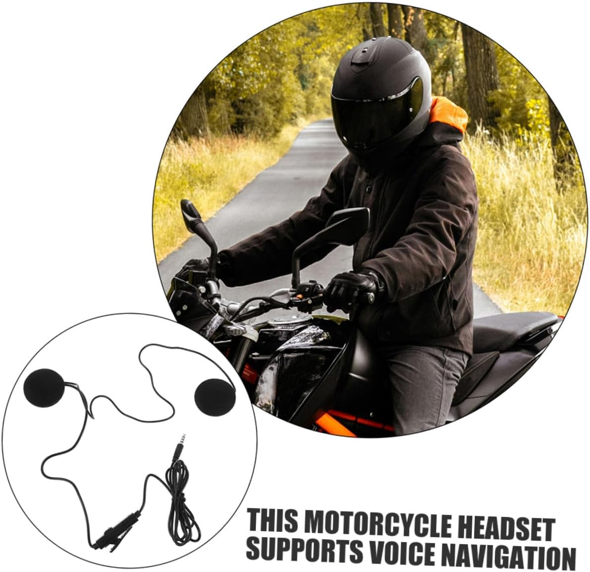 FUNOMOCYA 2Pcs Motorcycle Helmet Headset In-Ear Earphones with Microphone for Rider Navigation Communication Black image number 4