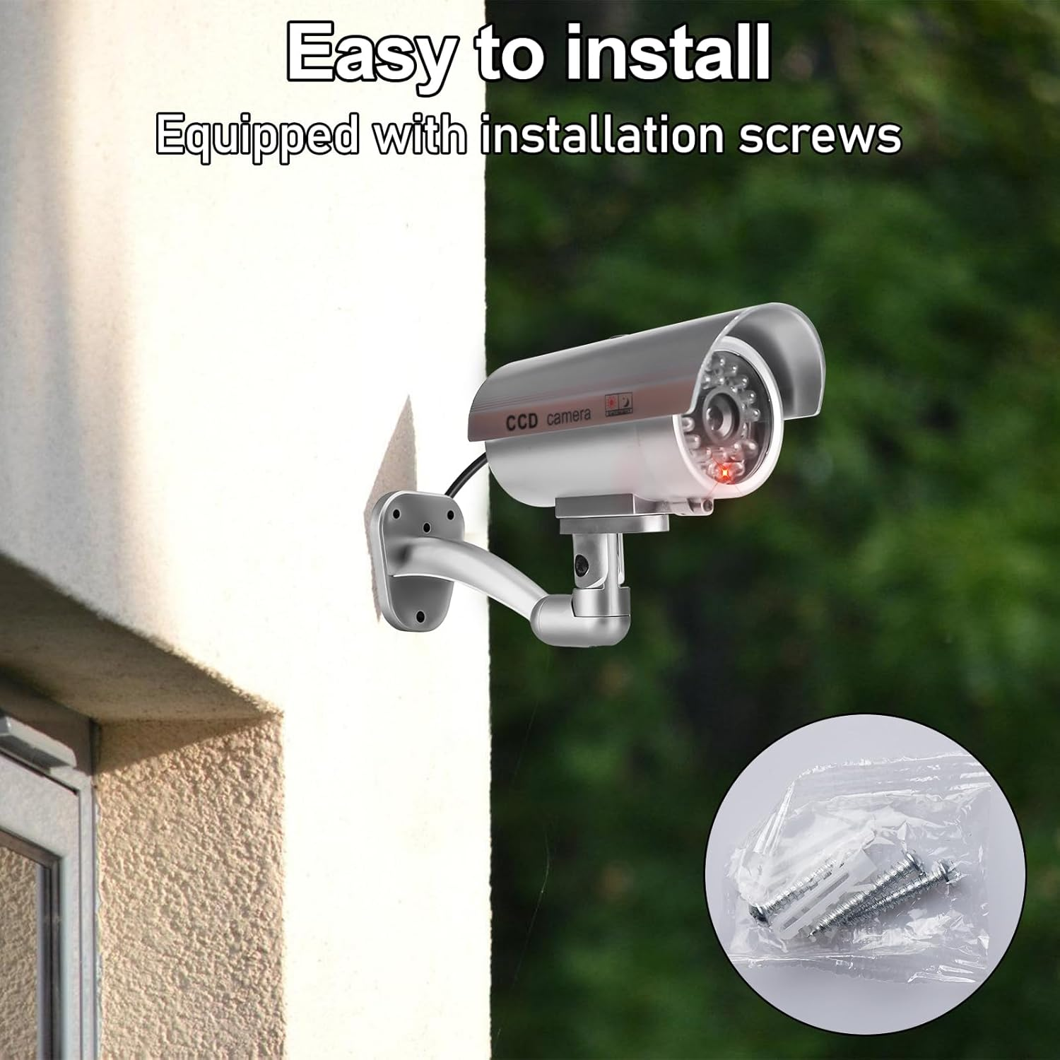 Dummy Camera with Flashing LED Light for Indoor and Outdoor Use, Pack of 3 image number 2