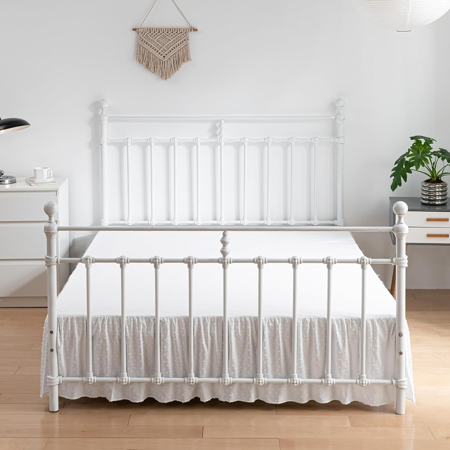 Green Bed Skirt Queen Size Ruffled Bed Skirt with Split Corners, Queen Bed Skirt 12 Inch Drop, TSUTOMI Queen Size Bed Skirt Green for Ruffled Bed Skirt with Split Corners, Bed Skirt Queen Size