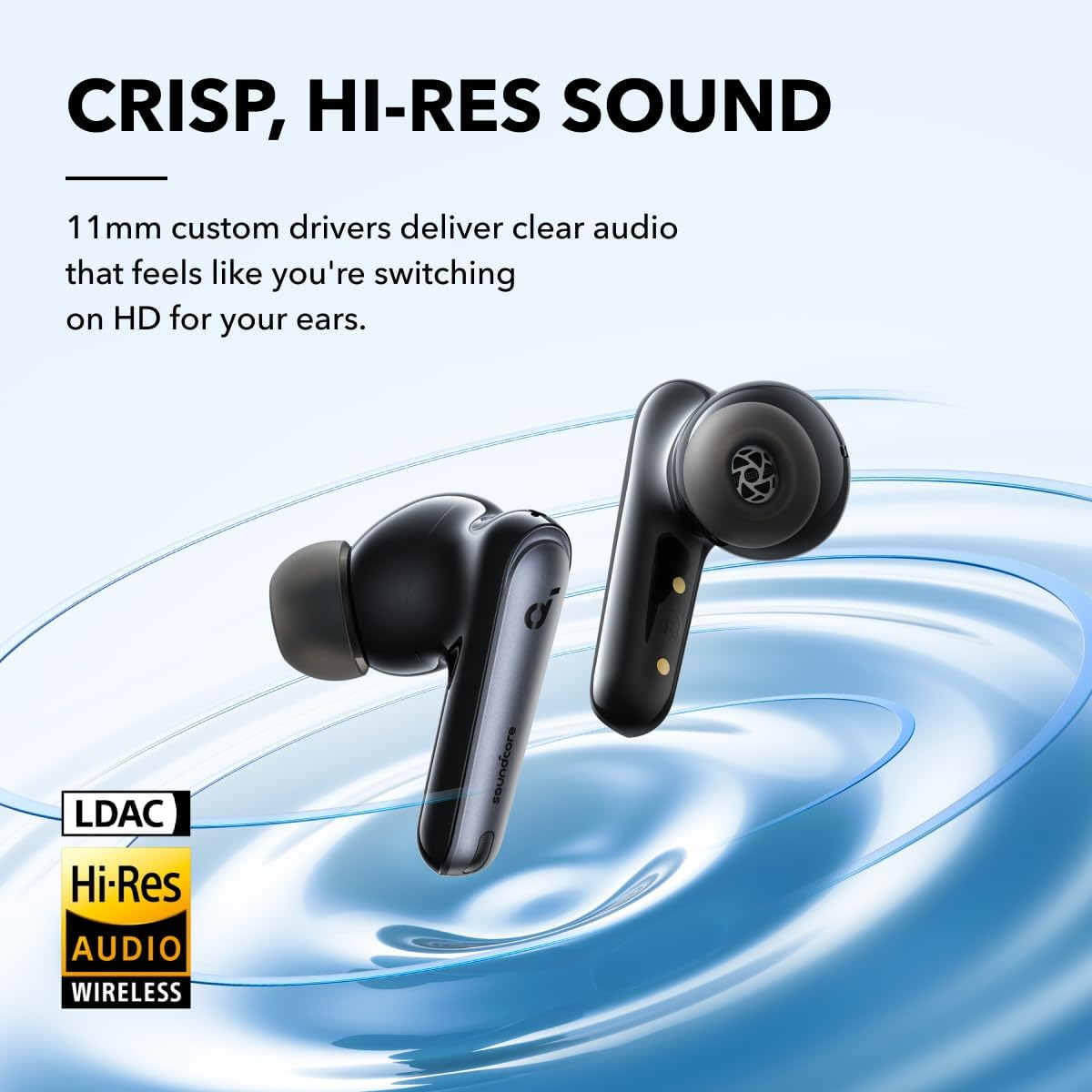 Soundcore by Anker Liberty 4 NC Wireless Noise Cancelling Earbuds, 98.5% Noise Reduction, Adaptive Noise Cancelling to Ears and Environment, Hi-Res Sound, 50H Battery, Bluetooth 5.3 (Velvet Black) image number 2