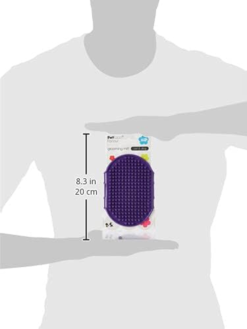 Petface Rubber Grooming Mitt for Dogs/Cats, , Purple