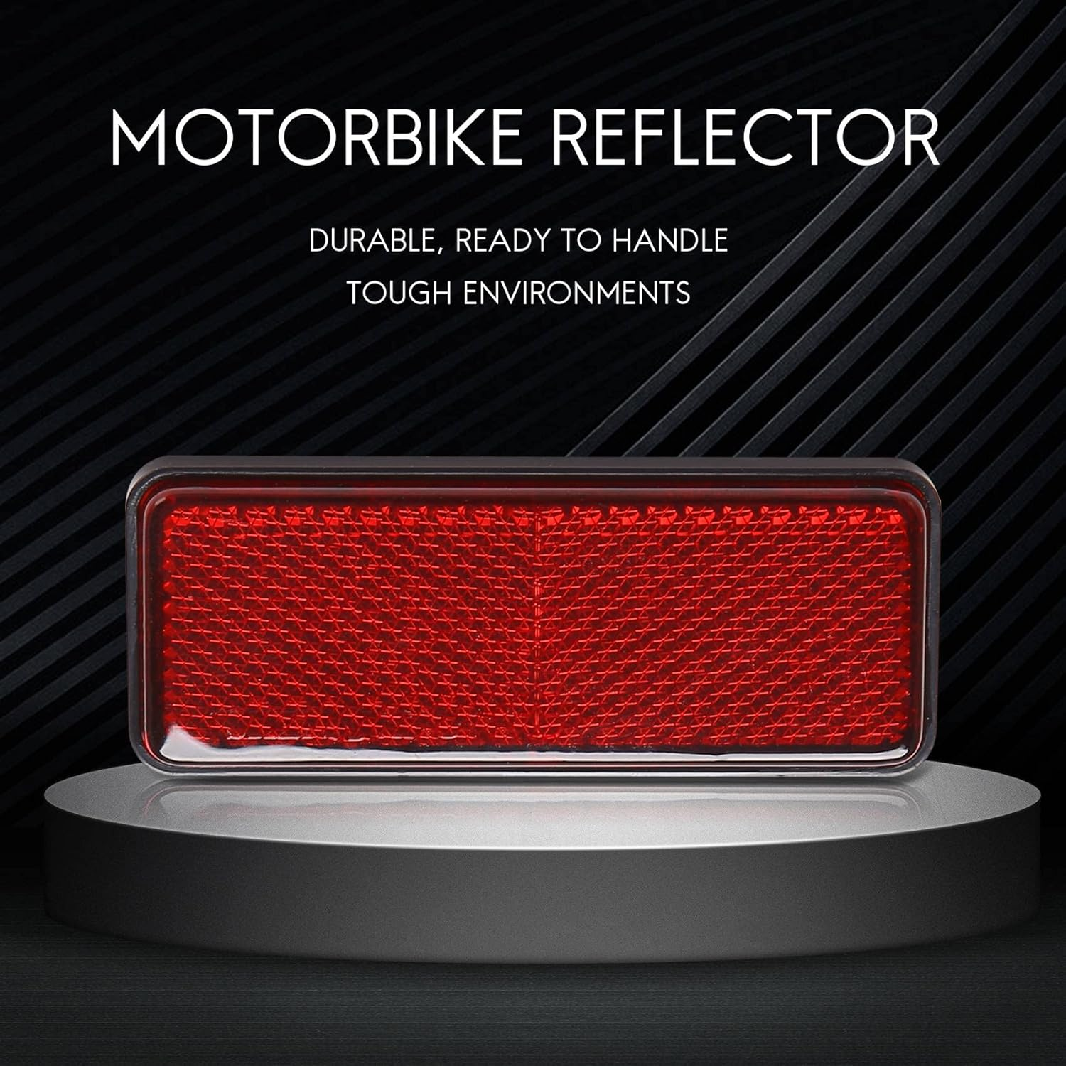 Red Light Rear Motorbike Quad Scooter Bike Reflector Number Plate Rectangle Reflector For