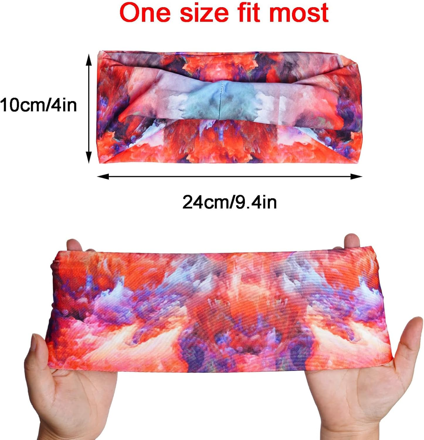 8 Pcs Sweatbands for Men Headbands Wide Sweatband Mens Stretchy Headband for Running Cycling Football Basketball Yoga image number 4