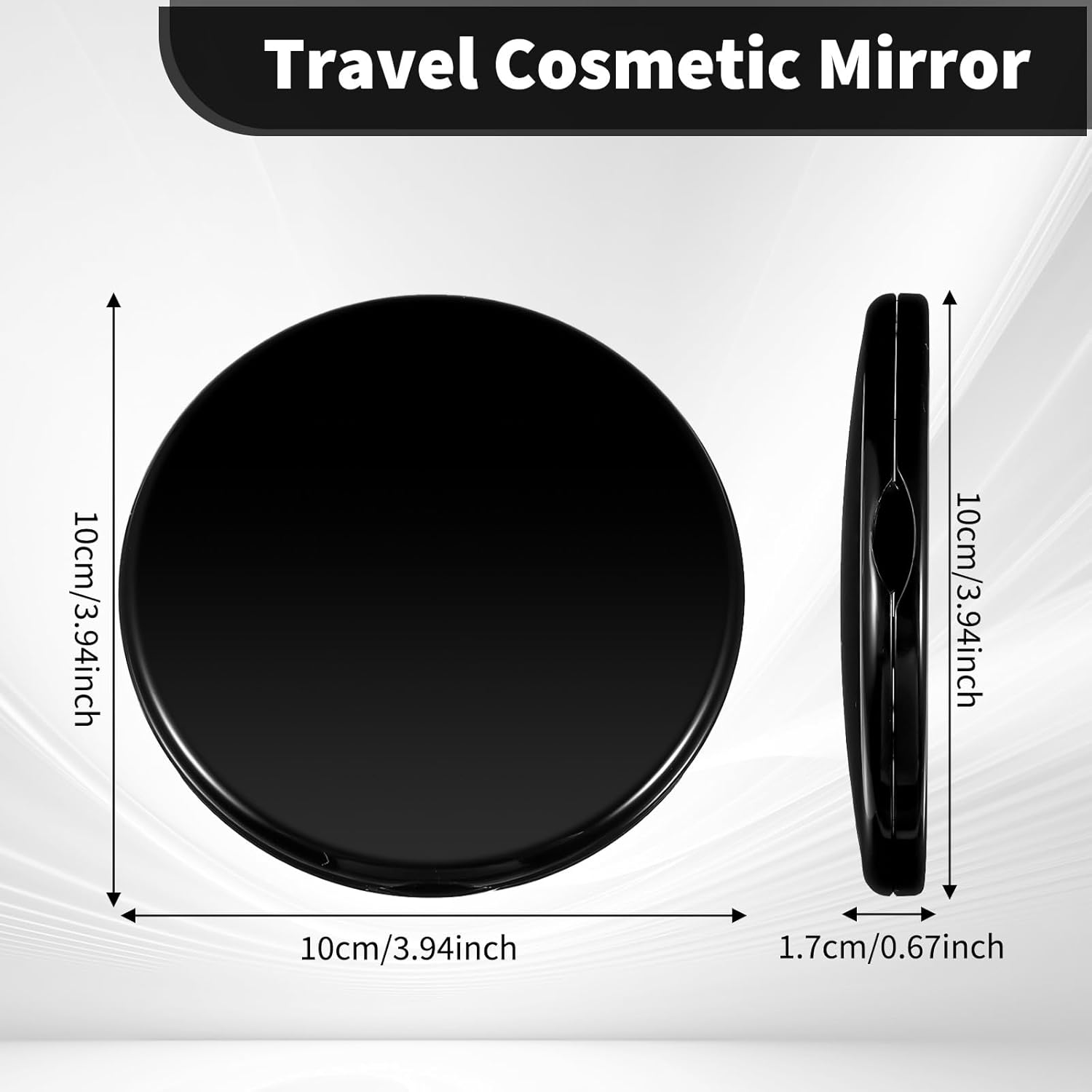 Bremorou Small Mirror for Purse, Compact Mirror for Purses, Double-Sided Magnifying, Portable Travel Makeup Mirrors, Mini Pocket Mirrors for Men and Women, round Black image number 6