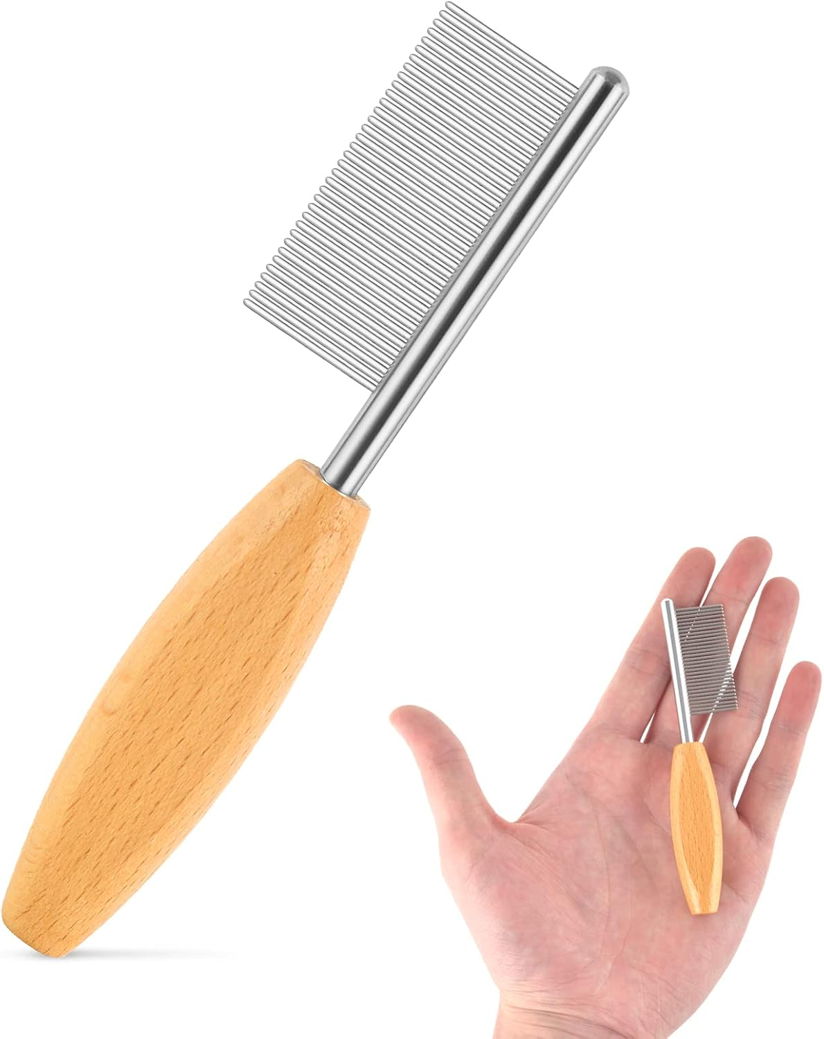 DLUGOPIS 4 in Pet Face and Finishing Comb for Dogs Small Faces Metal Pocket Comb Perfect for Matted Fur Knots Tangles image number 2