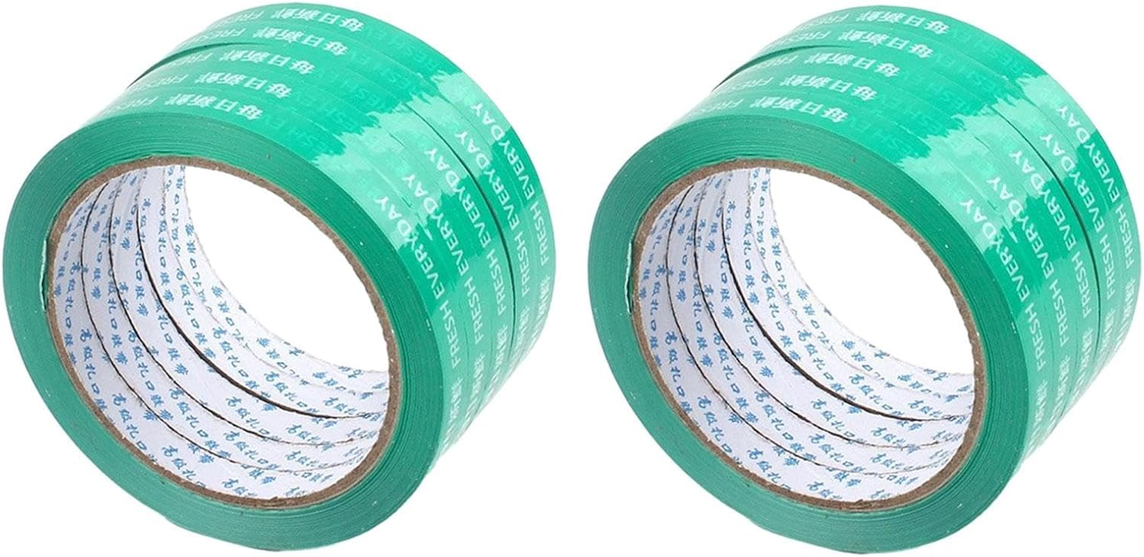Eigell 10Pcs Bag Sealing Tapes Bag Sealer Tapes Length 55M Width 1.1Cm for Packaging Vegetables Cake Meat Fruits Convenience Store, Green