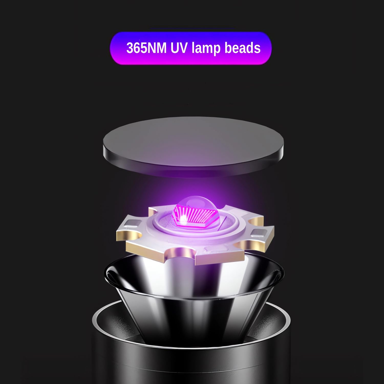 Black Light Torch,Uv Light,10W 365Nm Uv Led Torch USB Rechargeable,Detector for Dog Urine,Pet Dry Stains,Cat Fungus,Fishing image number 4