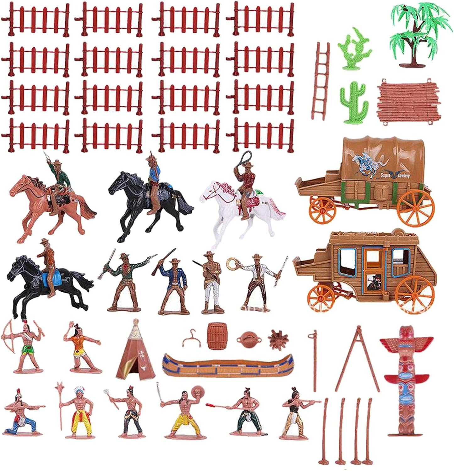 1 Set Cowboys and Plastic Figurines Playset Figures Home Decor