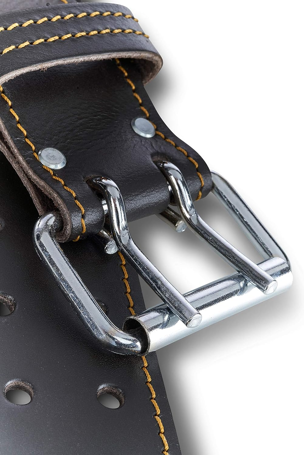 AWP Classic Construction Leather Tool Apron | Durable Top Grain Leather Work Belt with 11 Tool Storage Pockets | Fits up to 50" Waist Size image number 1