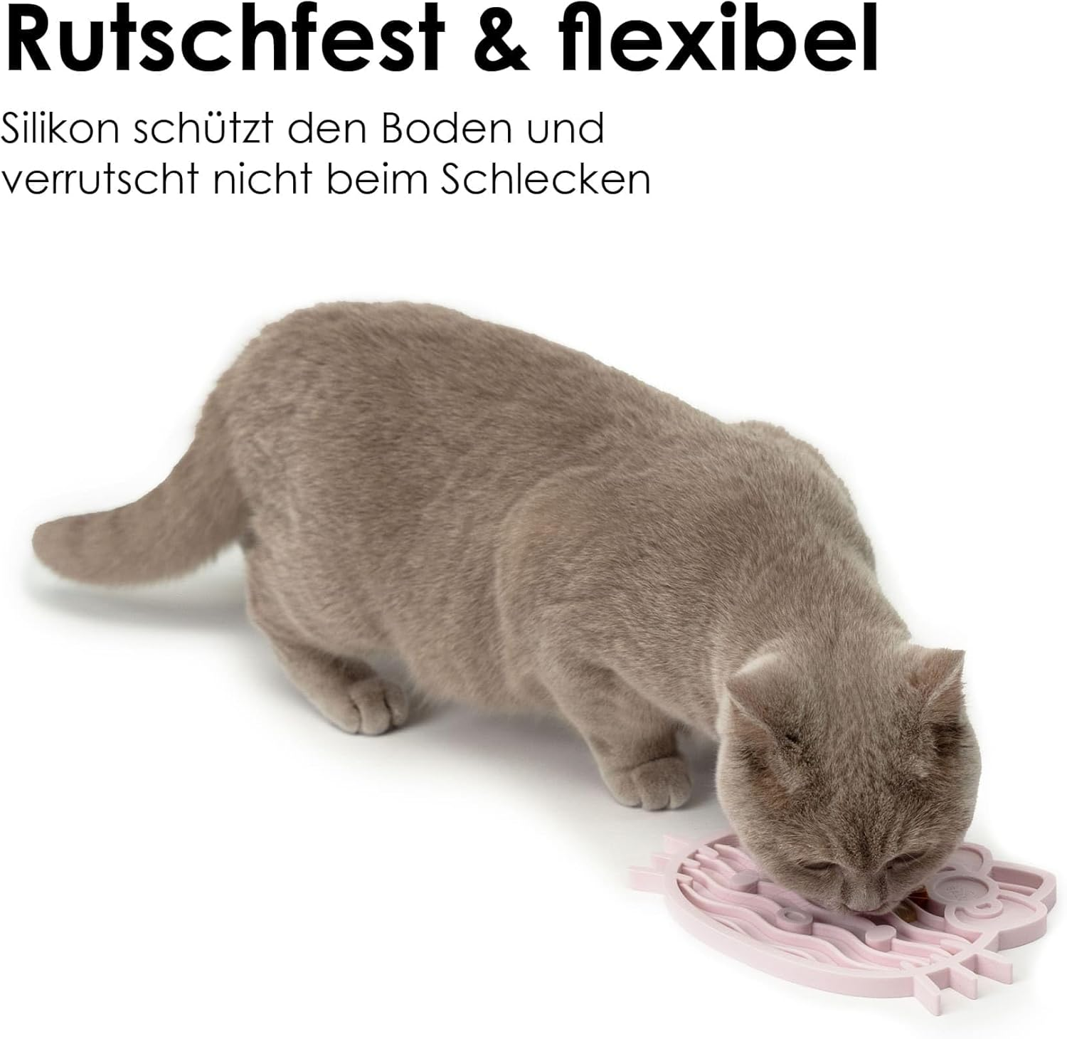 Lucybalu X Hello Kitty ZENCAT Licking Mat for Cats | Cat Lick Mat | Slow Feeder | Lick Mat Made of Food-Grade Silicone | Silicone Mat for Licking | Pink image number 1