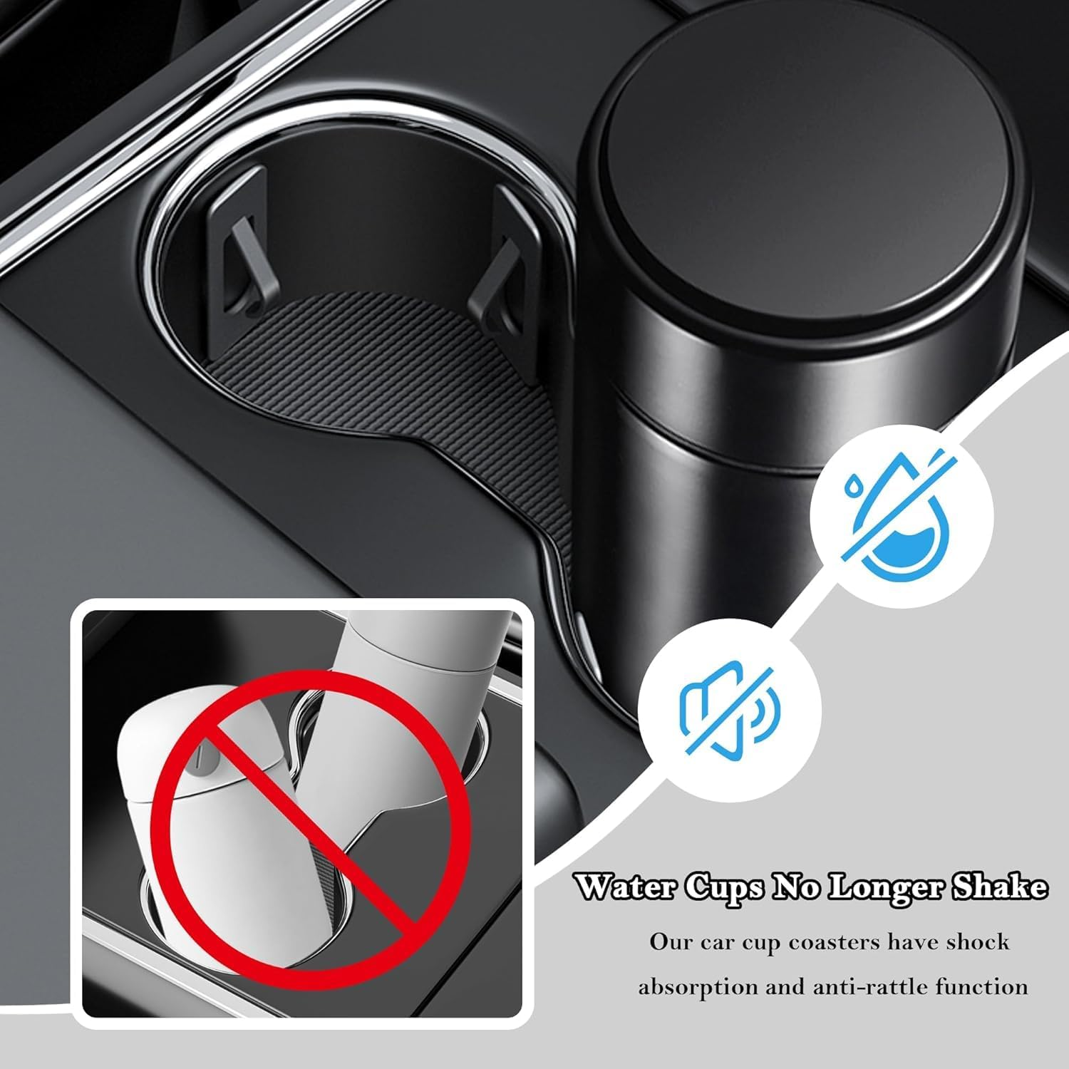 Car Cupholder Insert Slot Limiter, 6Pc Cup Holder Position Limiter, Stabilizer Insert for Car image number 5