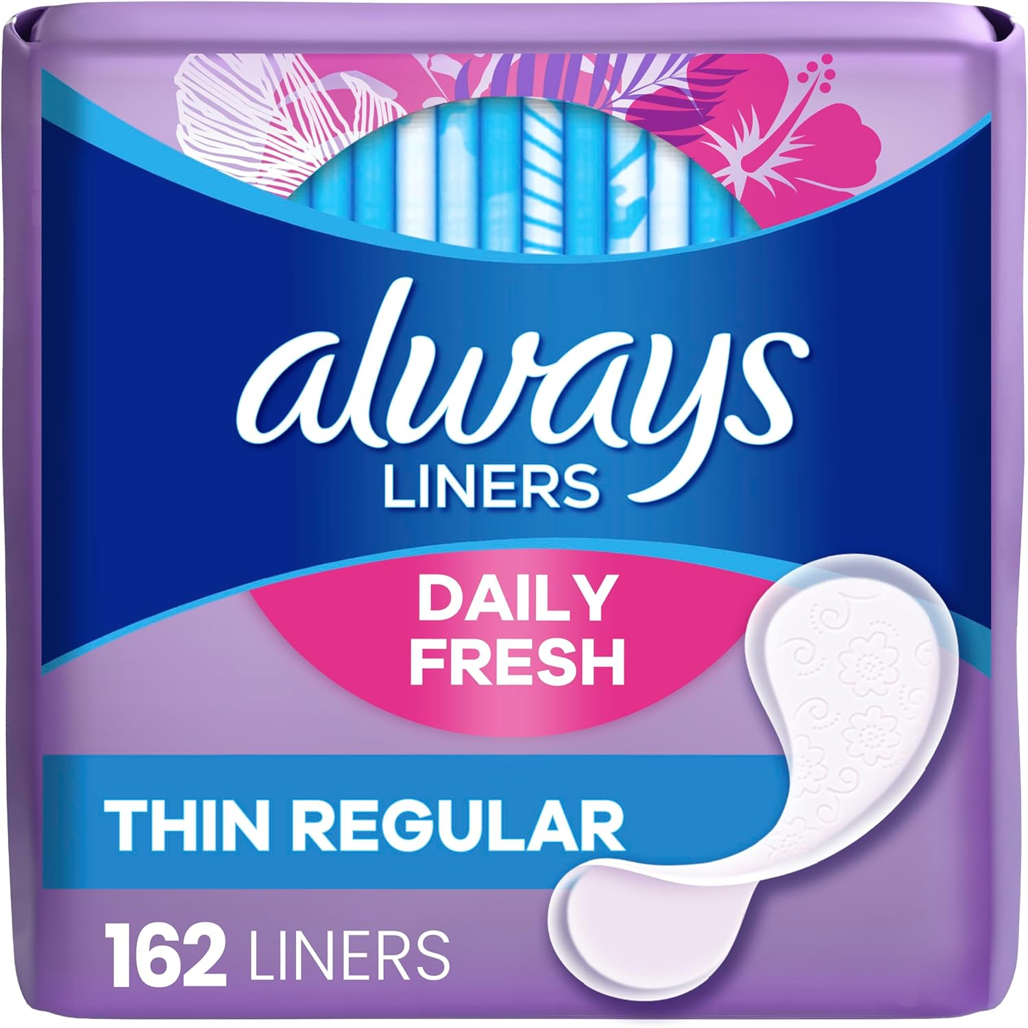 Always Thin Dailies Wrapped Liners, Unscented, 162 Count