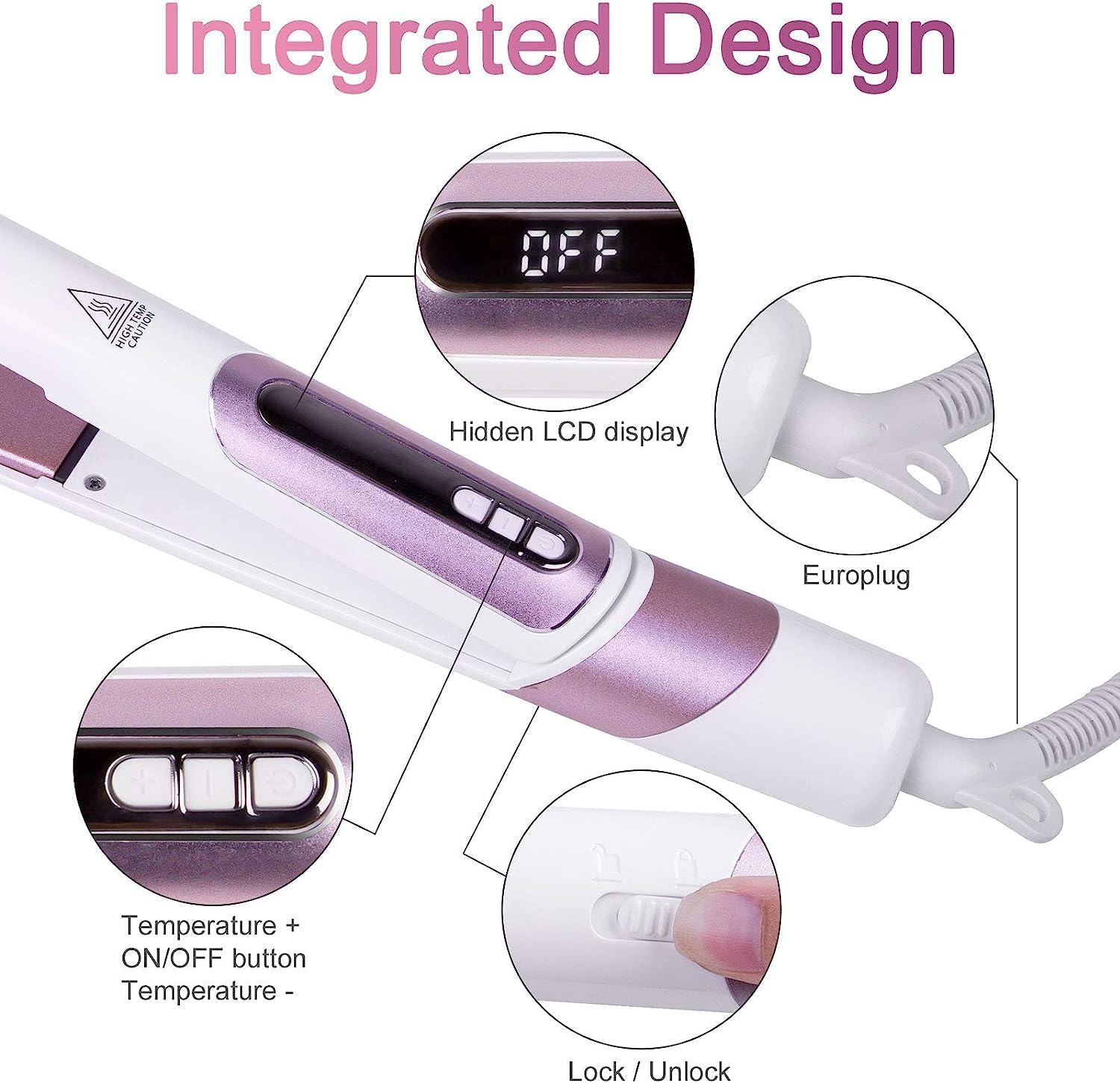Himaly 2-In-1 Hair Straightener for Straightening and Waves, 6 Temp Settings & 30S Fast Heating, LCD Display, 130&deg;C - 230&deg;C, Suitable for Home and Travel image number 2