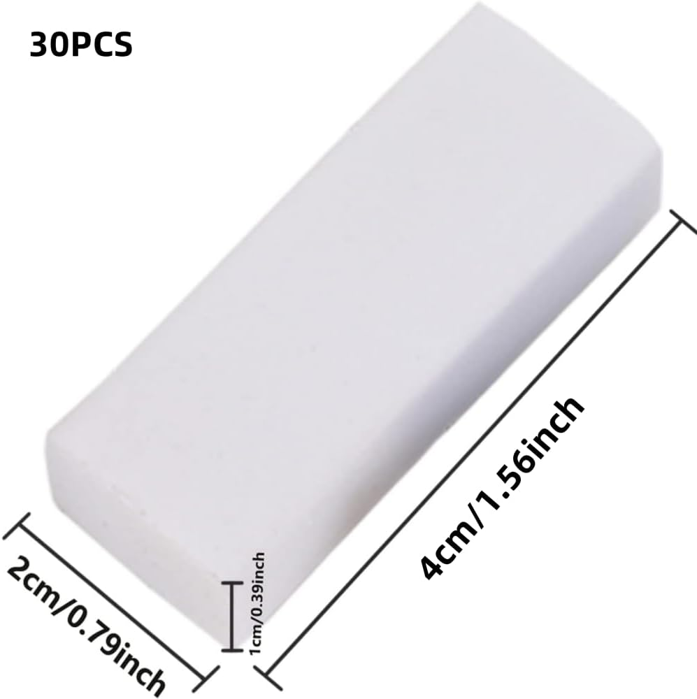 DACUAN 2B Erasers Bulk, 30 Pcs Pencil Eraser, White Eraser, 2B Soft Rubbers Erasers for School Office Supply Stationery Sketching Writing Painting (4 X 2 X 1Cm) image number 3