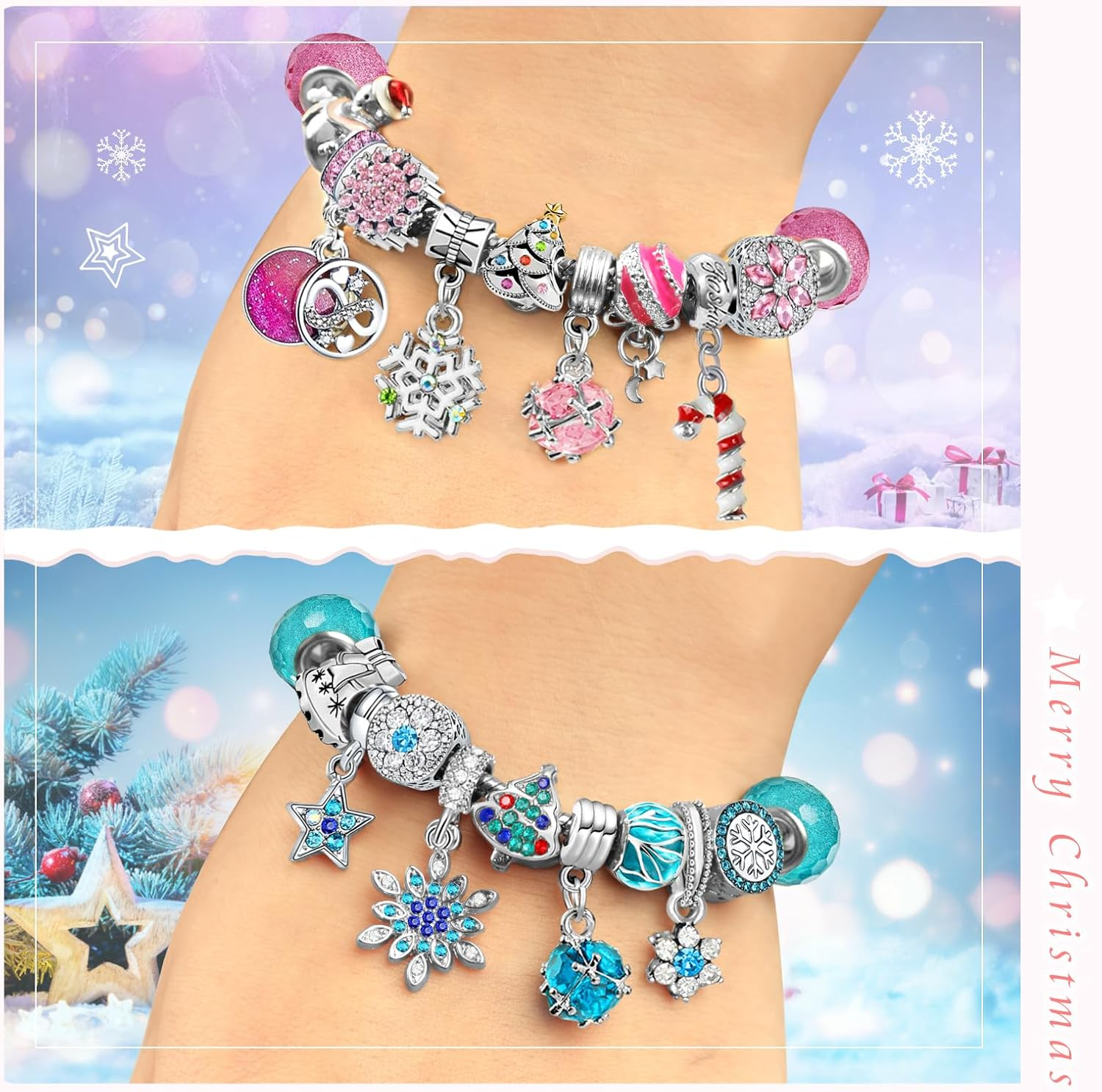 Advent Calendar 2023 Kinder, Advent Calendar Jewellery Kit for Making Bracelets Crafts Gifts for Girls, DIY Bracelet Advent Calendar Gift Girl 5 6 7 8 9 10 11 12 Years, Pink