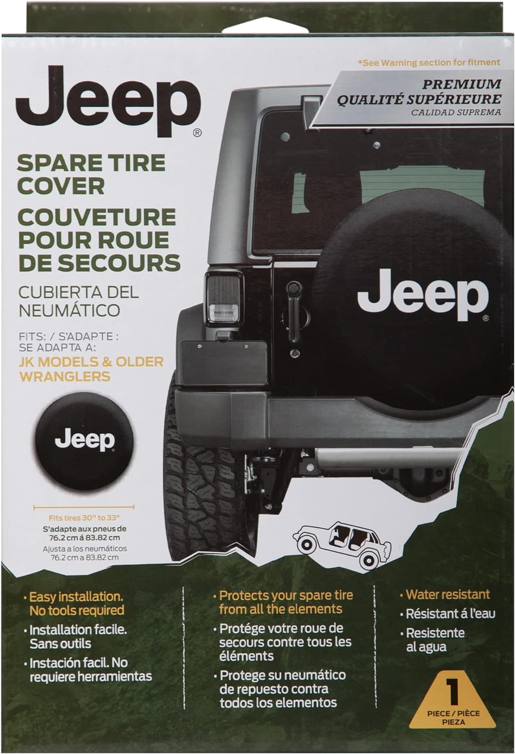 Plasticolor 000793R01 Jeep Premium Spare Tire Cover image number 1