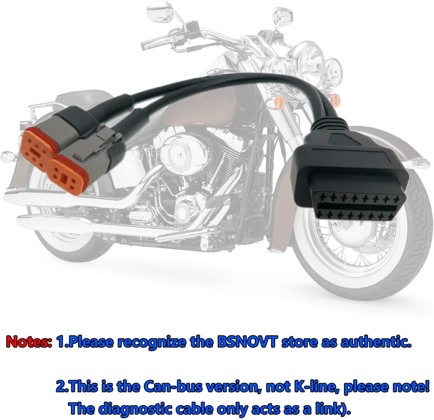 OBD2 Cable Fit for Harley Davidson Models, 4Pin+6Pin 2 in 1 Motorcycle OBD Scanner Adapter,Obd Connector Work with Many Motorcycle Diagnostic Tool, 12" Cable image number 1