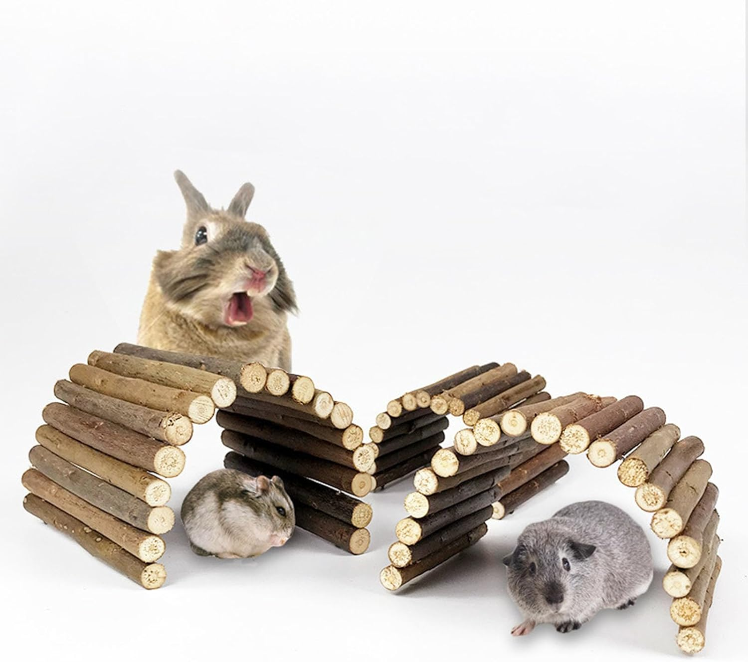 Reptile Tank Accessories Set - Climbing Hammock, Wood Hideout for Bearded Dragon, Leopard Gecko, Hermit Crab & Snake Habitat Decor image number 1