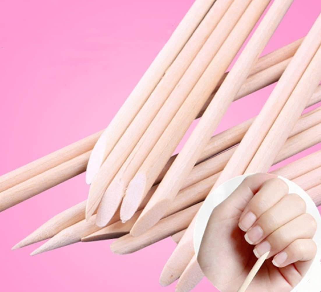 200 Count Nail Art Wood Sticks Wooden Cuticle Remover, Orange Wood Stick Cuticle Pusher Remover, Pusher Manicure Pedicure Tool Disposable(4.6 Inch) image number 4