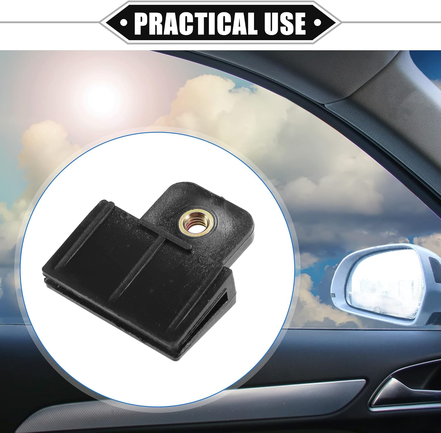 X AUTOHAUX 2 Pcs Window Door Glass Channel Retainer Clip, 1.73"X1.57"X0.51" Glass Regulator Holder Sash Clip Universal for Car Truck Van Durable Plastic Black image number 5