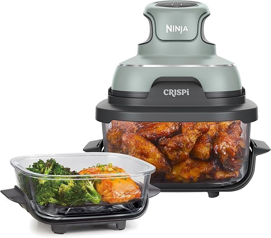 Ninja Crispi&trade; 4-In-1 Portable Glass Air Fryer, Cleancrisp&trade; Glassware, 4-In-1 Functionality, Thermal Shock Resistant, Leak-Proof Lids, Fixed Heat Protection, FN101SGANZ, Sage image number 6