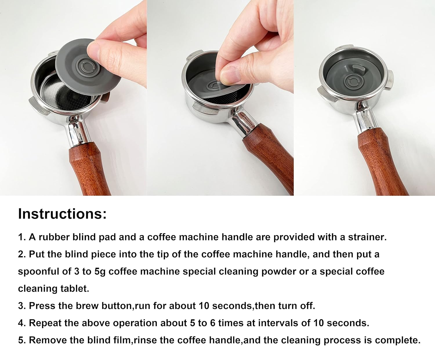 NEOUZA Espresso Machine Silicone Backflush Disc Blind Filter for 51Mm 54Mm 58Mm Coffee Maker Compatible with Cleaning Tablet Powder 2 Packs (54Mm for Breville/Sage 8 Series) image number 5