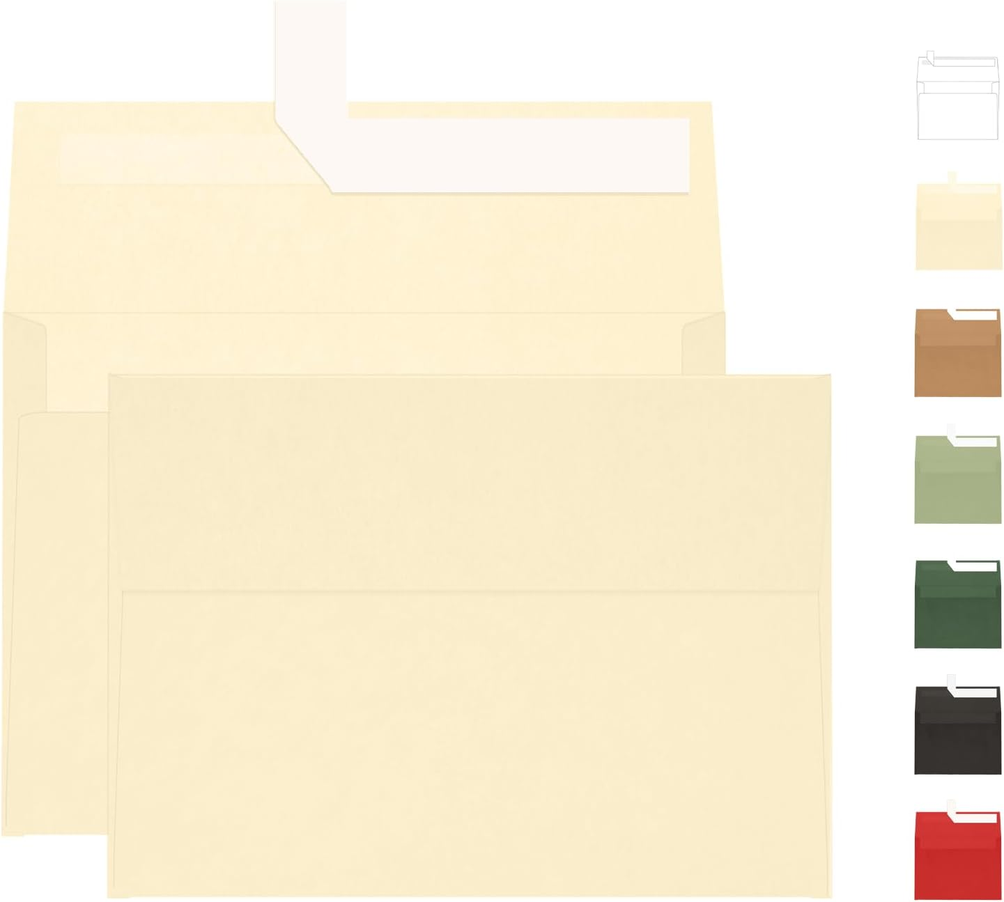 A7 White Envelopes 100 Pack, Goefun 5X7 Envelopes Printable Self Seal Envelopes for 5X7 Cards, Invitations, Weddings, Graduation, Photos, Baby Shower| 5.25X7.25 Inches,120Gsm, (Y81-1104)